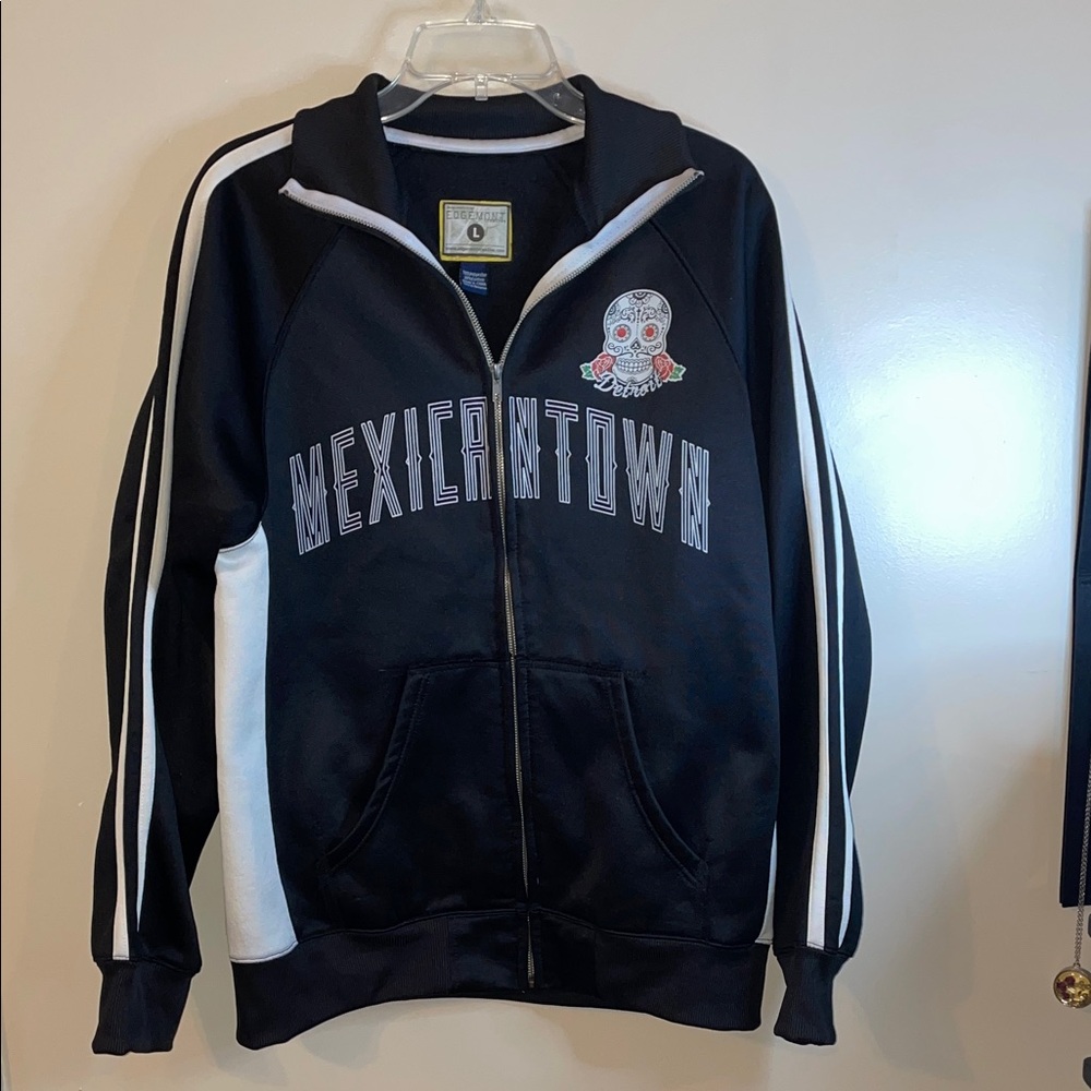 NWOT Black and White Mexicantown warmup jacket